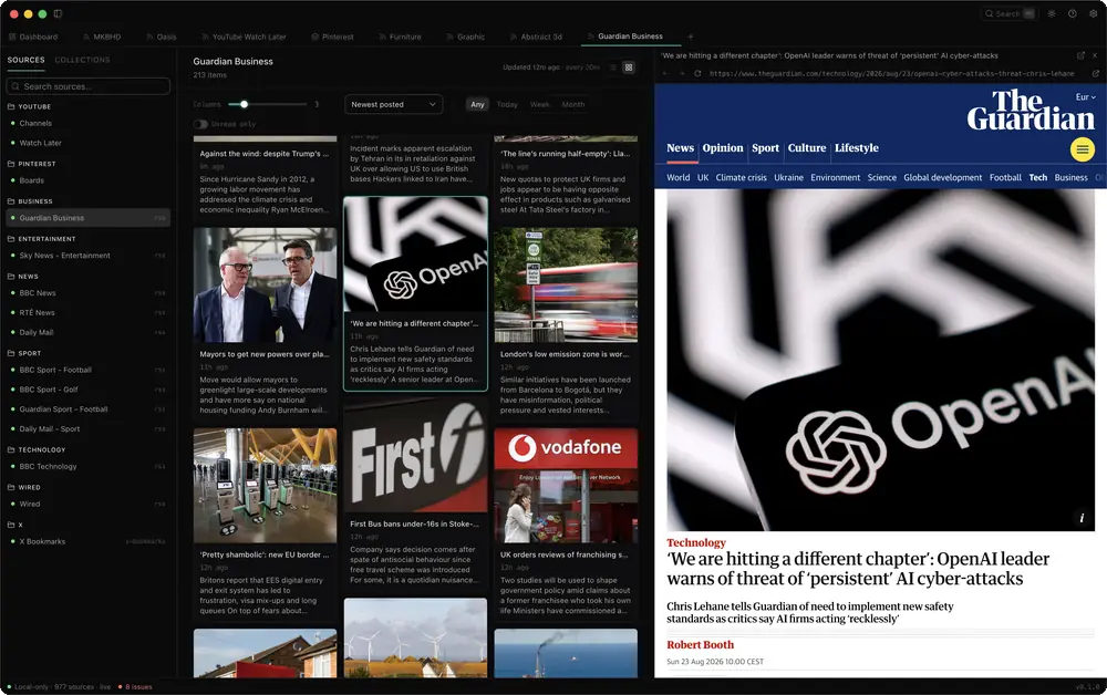 Signal reading: articles open beside the board.