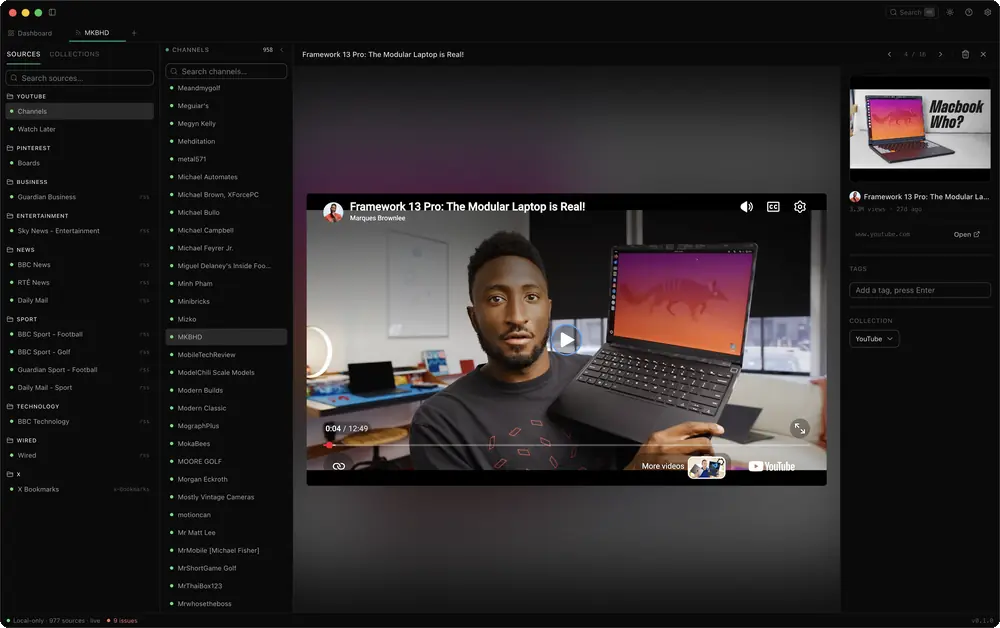 Signal video: plays without leaving.